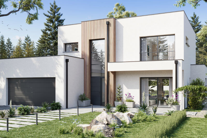 Rendu et plan de maisons sur mesure Résidences Picardes