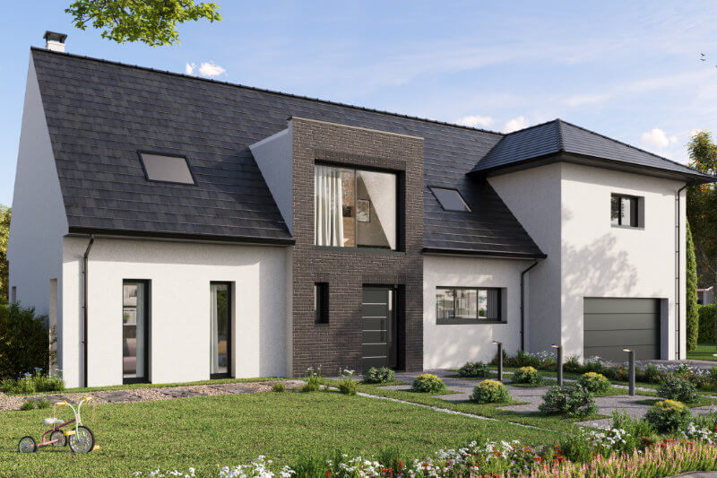 Rendu et plan de maisons sur mesure Résidences Picardes