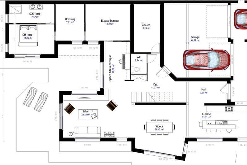 Rendu et plan de maisons sur-mesure Résidences Picardes