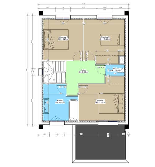 Rendu et plan de maisons sur-mesure à Amiens